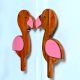Handcrafted Acacia Wood Flamingo Handle Pair